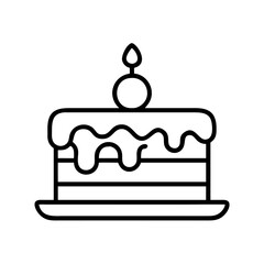 cake icon, cake line art - simple line art of cake, perfect for cake logos and icons and themed design 