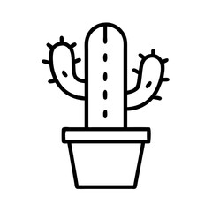 cactus icon, cactus line art - simple line art of cactus, perfect for cactus logos and icons and themed design 