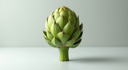 Fototapeta premium Stylish artichoke standing tall with vibrant hues and subtle lighting, ideal for food-related themes and marketing