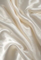 Obraz premium Elegant Draped Cream Colored Silk Fabric Texture