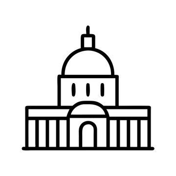 recommend clip art: capitol building icon, capitol building line art - simple line art of capitol building, perfect for capitol building logos and icons and themed design 