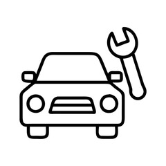 car repair service icon, car repair service line art - simple line art of car repair service, perfect for car repair service logos and icons and themed design 