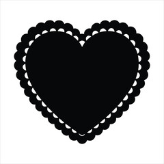Obraz premium heart shaped decorative lacy border vector art illustration 