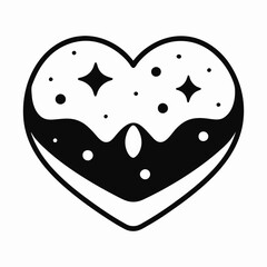  heart shaped cake valentines day vector art illustration