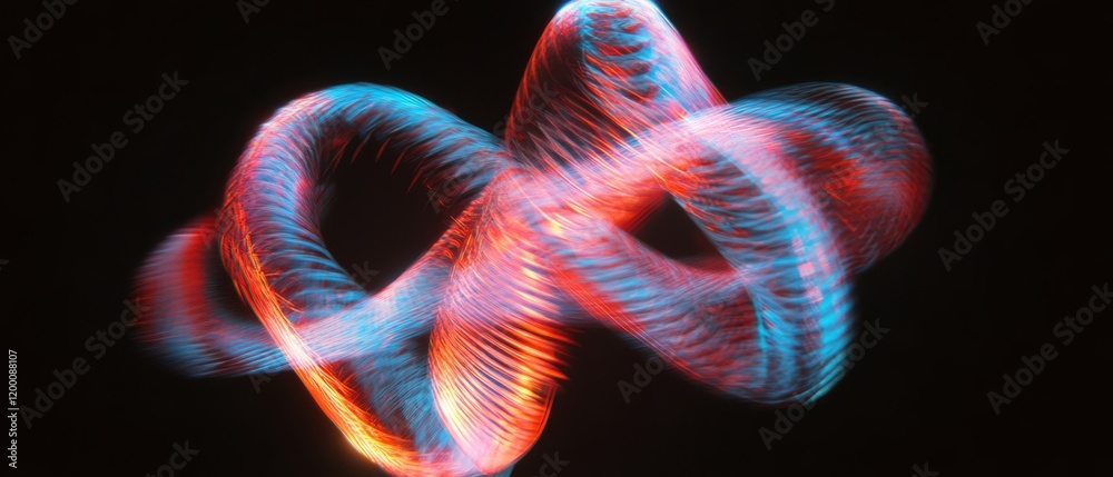 Poster holographic dna strand with rotating helix showcasing intricate structures and vibrant colors