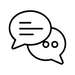chat balloon icon, chat balloon line art - simple line art of chat balloon, perfect for chat balloon logos and icons and themed design 