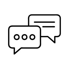 chat flat icon, chat flat line art - simple line art of chat flat, perfect for chat flat logos and icons and themed design 