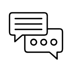 chat flat icon, chat flat line art - simple line art of chat flat, perfect for chat flat logos and icons and themed design 