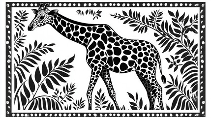 Obraz premium giraffe silhouette vector