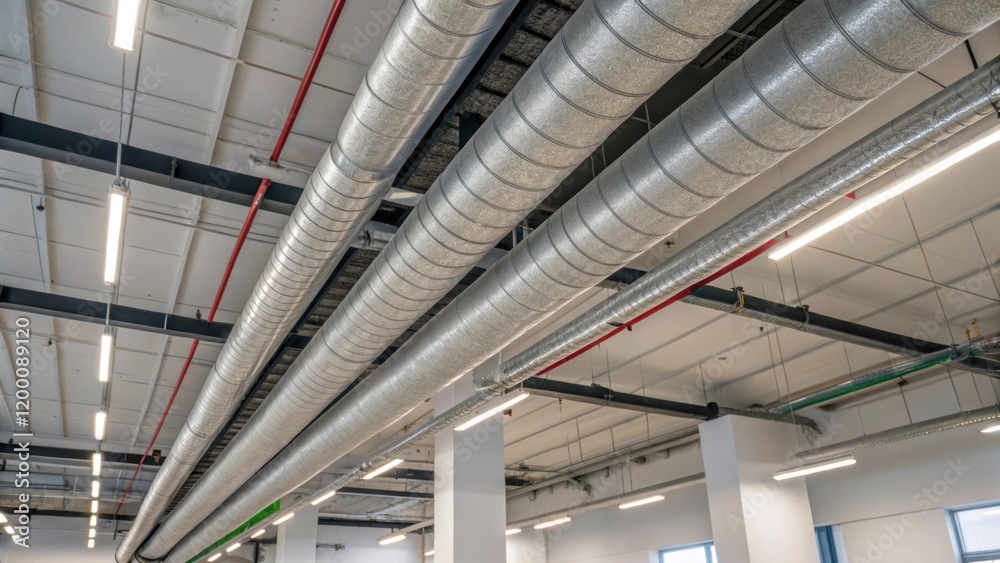 Poster A portion of an advanced heating duct system showcasing precisionengineered joints and insulation designed to optimize energy efficiency.