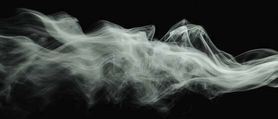 Obraz premium Holographic smoke swirling in mesmerizing patterns against a dark background