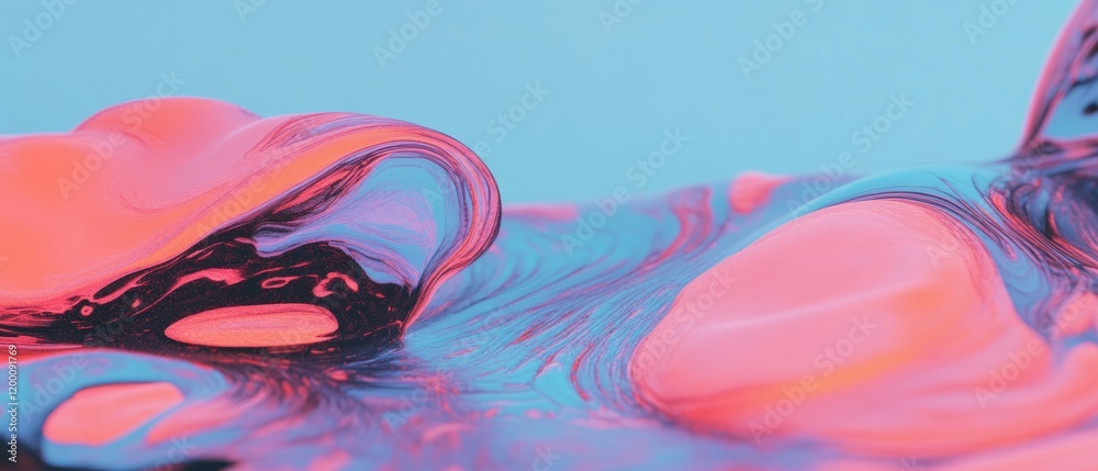 Poster Ink swirls create mesmerizing patterns with vibrant colors and flowing lines in dynamic gradients