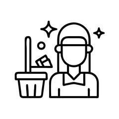 cleaning company icon, cleaning company line art - simple line art of cleaning company, perfect for cleaning company logos and icons and themed design 
