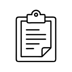 clipboard icon, clipboard line art - simple line art of clipboard, perfect for clipboard logos and icons and themed design 