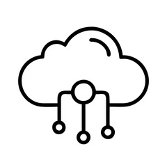 cloud icon, cloud line art - simple line art of cloud, perfect for cloud logos and icons and themed design 