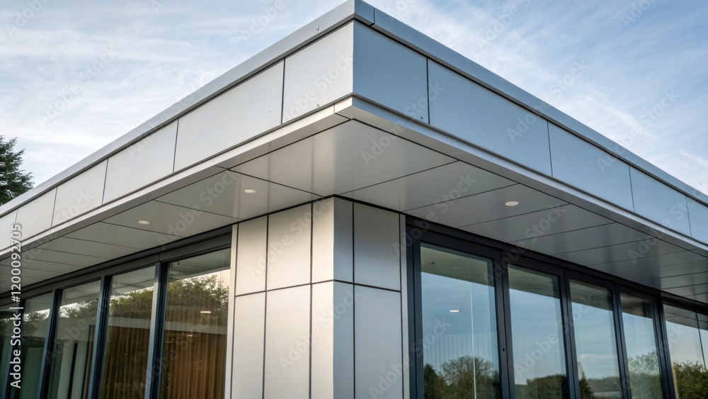 Poster detailed shot of the exterior finish of a module highlighting the clean lines and modern materials t