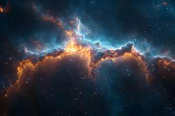 Fototapeta premium Cosmic Nebula Glowing gas clouds in space