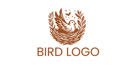a bird in a nest logo