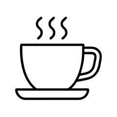 coffee cup icon, coffee cup line art - simple line art of coffee cup, perfect for coffee cup logos and icons and themed design 