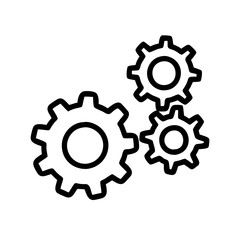 cogwheel group icon, cogwheel group line art - simple line art of cogwheel group, perfect for cogwheel group logos and icons and themed design 