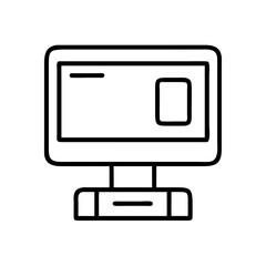 computer icon, computer line art - simple line art of computer, perfect for computer logos and icons and themed design 