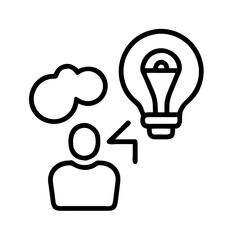 concept icon, concept line art - simple line art of concept, perfect for concept logos and icons and themed design 