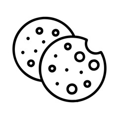 cookies icon, cookies line art - simple line art of cookies, perfect for cookies logos and icons and themed design 