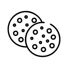 cookies icon, cookies line art - simple line art of cookies, perfect for cookies logos and icons and themed design 