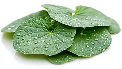green leaf with drops