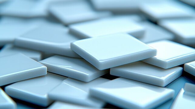 White square tiles close-up, abstract background, design element.