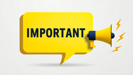 yellow megaphone announces an important message