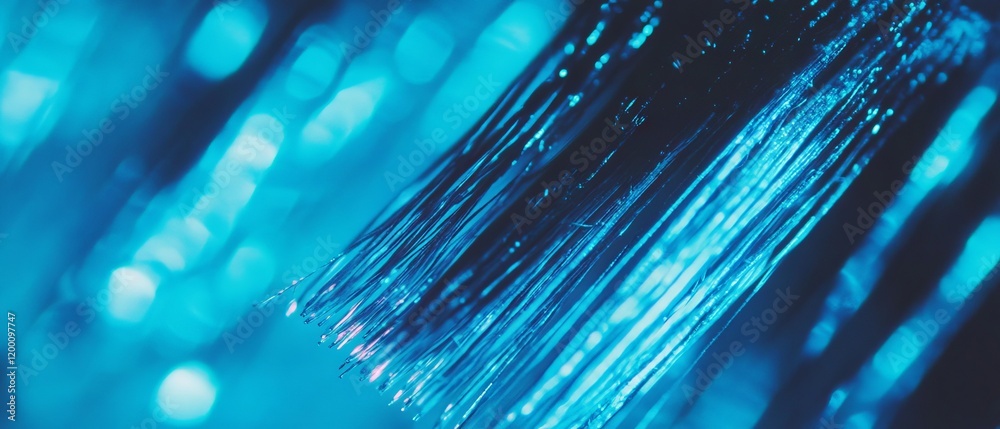 Poster Macro view reveals intricate details of mascara fibers on a brush highlighting their unique thickness and arrangement