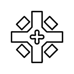 Obraz premium cross icon, cross line art - simple line art of cross, perfect for cross logos and icons and themed design 
