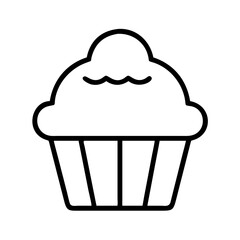 cupcake icon, cupcake line art - simple line art of cupcake, perfect for cupcake logos and icons and themed design 