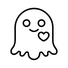 cute ghost icon, cute ghost line art - simple line art of cute ghost, perfect for cute ghost logos and icons and themed design 