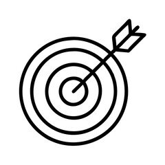 darts target aim icon, darts target aim line art - simple line art of darts target aim, perfect for darts target aim logos and icons and themed design 