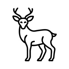 Fototapeta premium deer icon, deer line art - simple line art of deer, perfect for deer logos and icons and themed design 