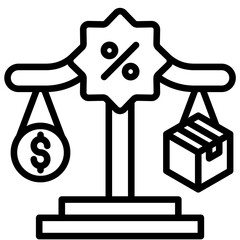 Economies of Scale and Efficiency Icon Line Vector Design