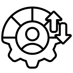 Throughput and Efficiency Icon Line Vector Design