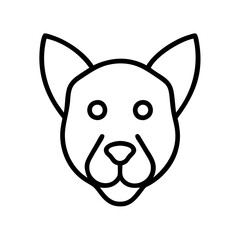 dog head icon, dog head line art - simple line art of dog head, perfect for dog head logos and icons and themed design 