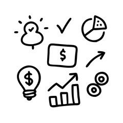 doodles business icon, doodles business line art - simple line art of doodles business, perfect for doodles business logos and icons and themed design 