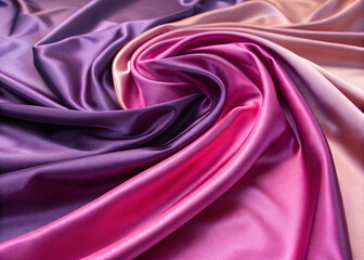 Obraz premium A collection of luxurious flowing silk fabrics in different colors on a white background.
