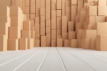 Obraz premium cardboard boxes in warehouse