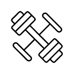 dumbbells icon, dumbbells line art - simple line art of dumbbells, perfect for dumbbells logos and icons and themed design 
