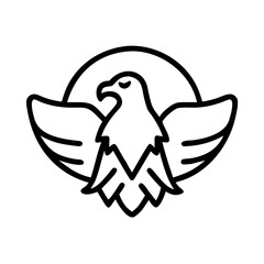 eagle logo icon, eagle logo line art - simple line art of eagle logo, perfect for eagle logo logos and icons and themed design 