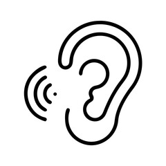 ear icon, ear line art - simple line art of ear, perfect for ear logos and icons and themed design 