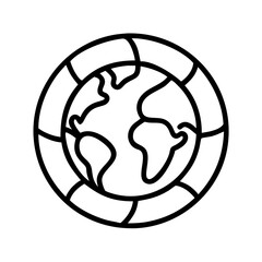 earth globe emblem icon, earth globe emblem line art - simple line art of earth globe emblem, perfect for earth globe emblem logos and icons and themed design 