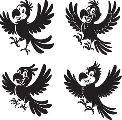 Fun and Playful Parrot Vector Illustrations