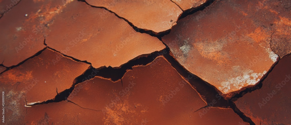 Poster old leather with deep cracks revealing a rich, worn texture that tells a story of time and use