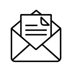 email icon, email line art - simple line art of email, perfect for email logos and icons and themed design 
